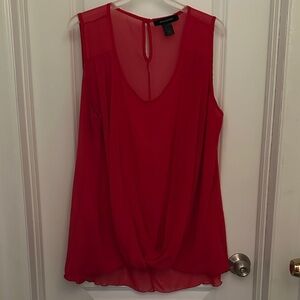 Ashley Stewart Red Draped Sleeveless Chiffon Camisole